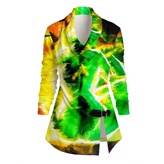 Swept Away Inverted All-Over Print Women's Draped Long Sleeve Top