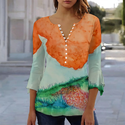 Circle of Fairies All-Over Print Women's T-shirt With 3/4 Sleeve