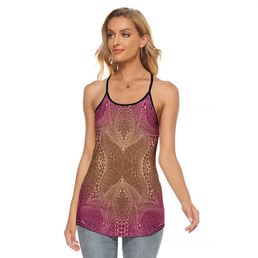 Signs of Life Sunset All-Over Print Women's Criss-Cross Open Back Tank Top