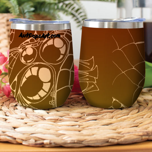 Abstract Waves Stainless Steel Cup Wine Tumbler