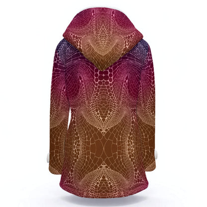 Signs of Life Sunset All-Over Print Women's Hooded Double-Breasted Winter Coat With Fleece