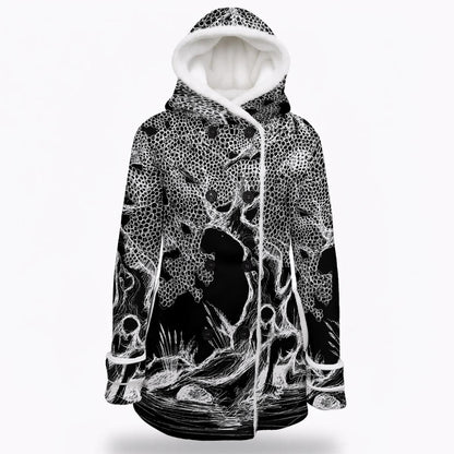 The Fallen Tree All-Over Print Women's Hooded Double-Breasted Winter Coat With Fleece