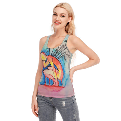 Pins and Needles All-Over Print Women's Racer Vest | 190GSM Cotton