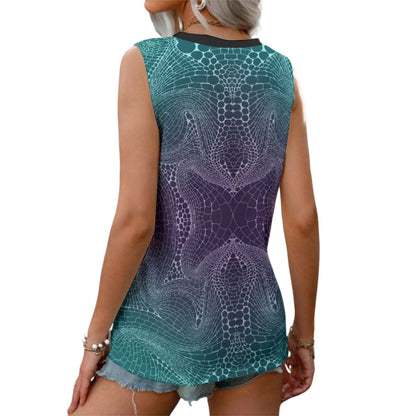 Signs of Life Midnight All-Over Print Women's Sports Vest|180GSM COTTON