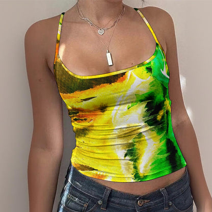 Swept Away Inverted All-Over Print Women's Spaghetti Strap Tank Top