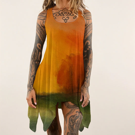 Heart of Autumn All-over print Women's Sleeveless Tank Dress