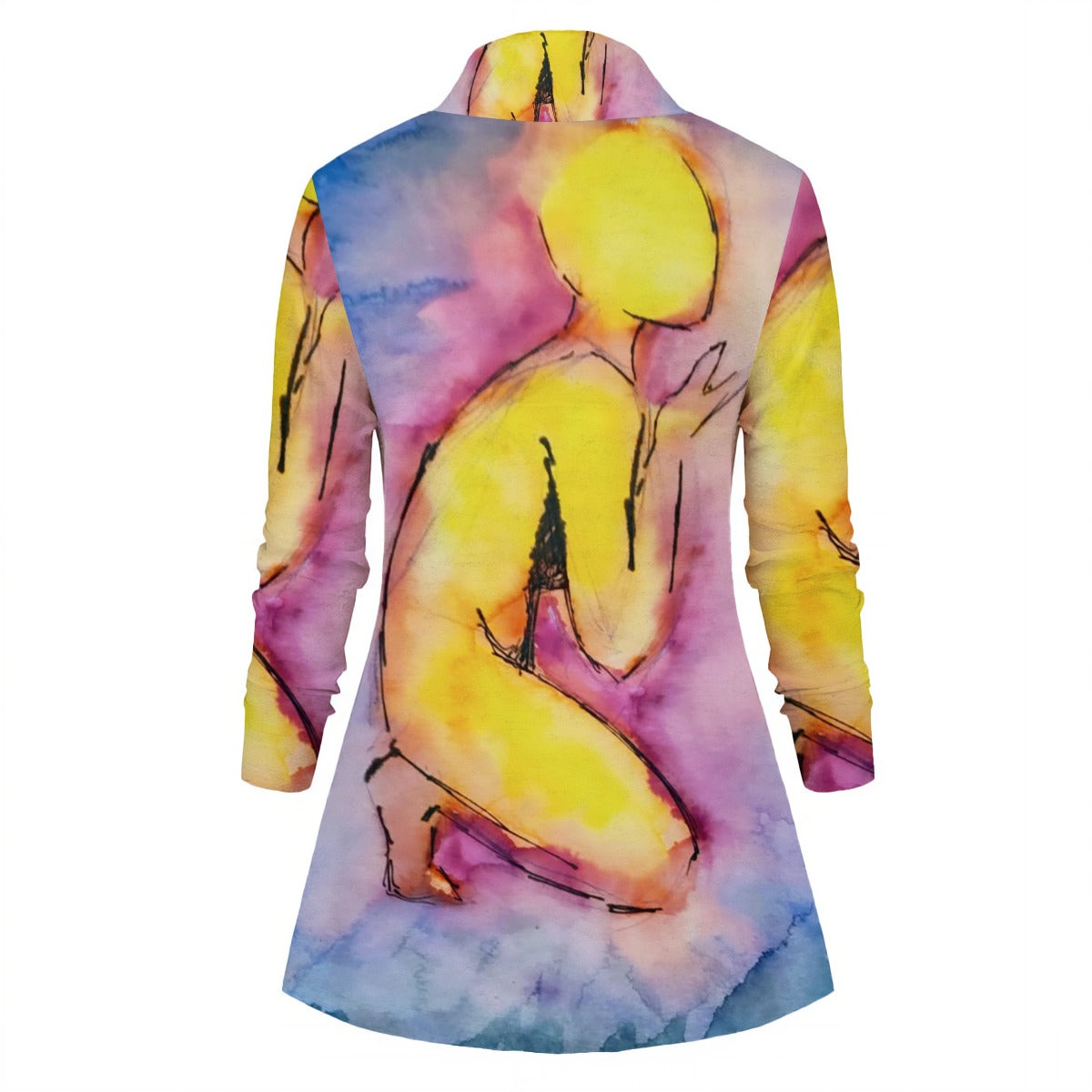 Alive All-Over Print Women's Draped Long Sleeve Top
