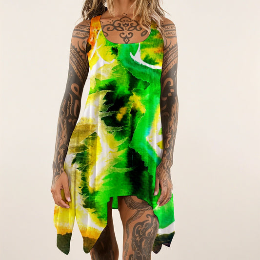 Swept Away Inverted All-over print Women's Sleeveless Tank Dress