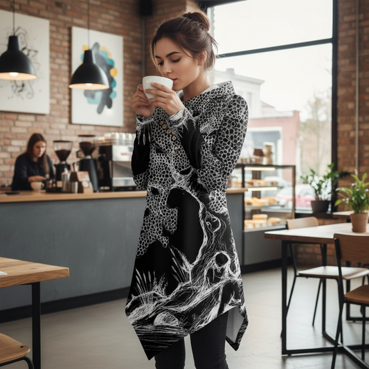 Haunted Tree All-Over Print Women's Asymmetric Hem Hoodie