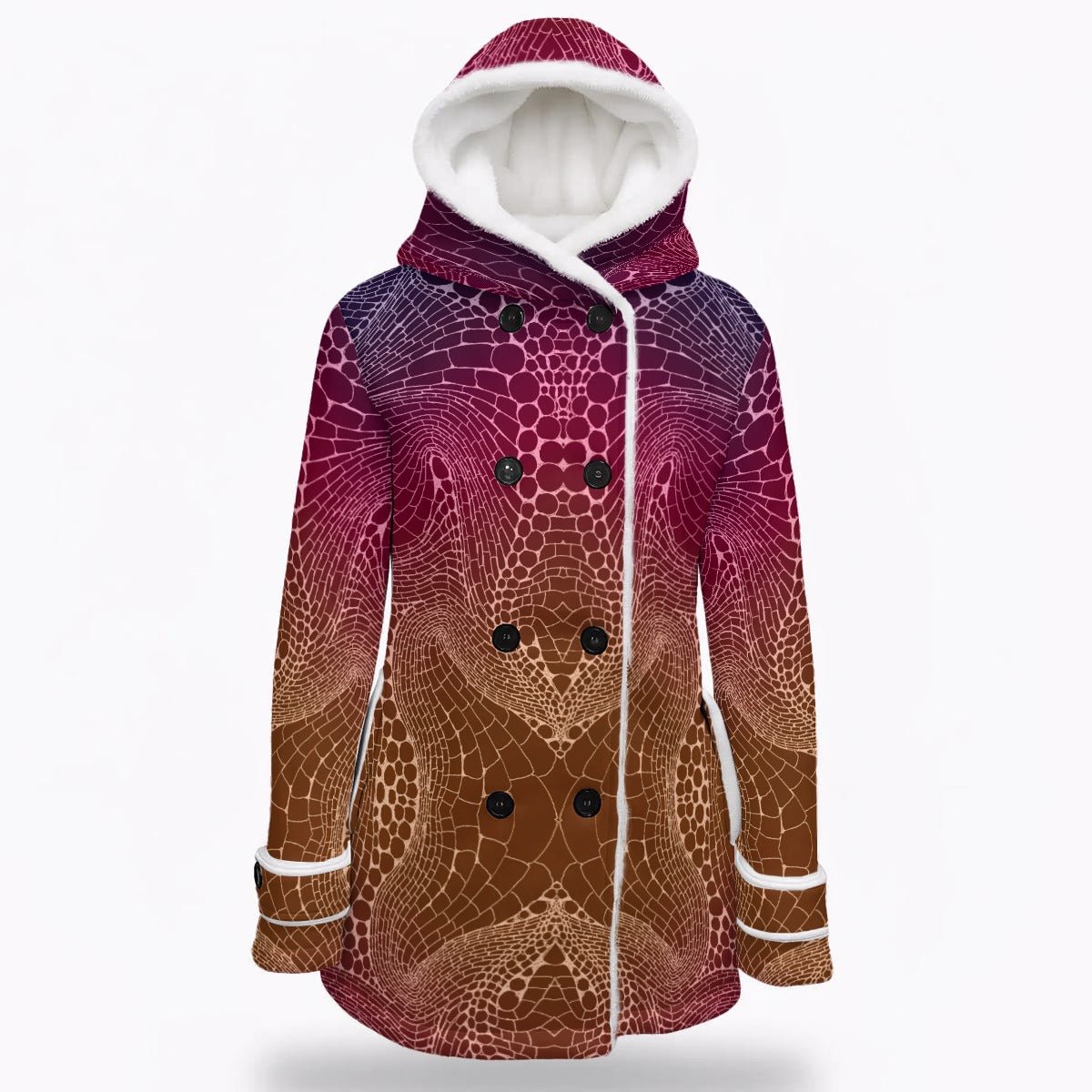 Signs of Life  Sunset Women's Hooded Double-Breasted Winter Coat With Fleece