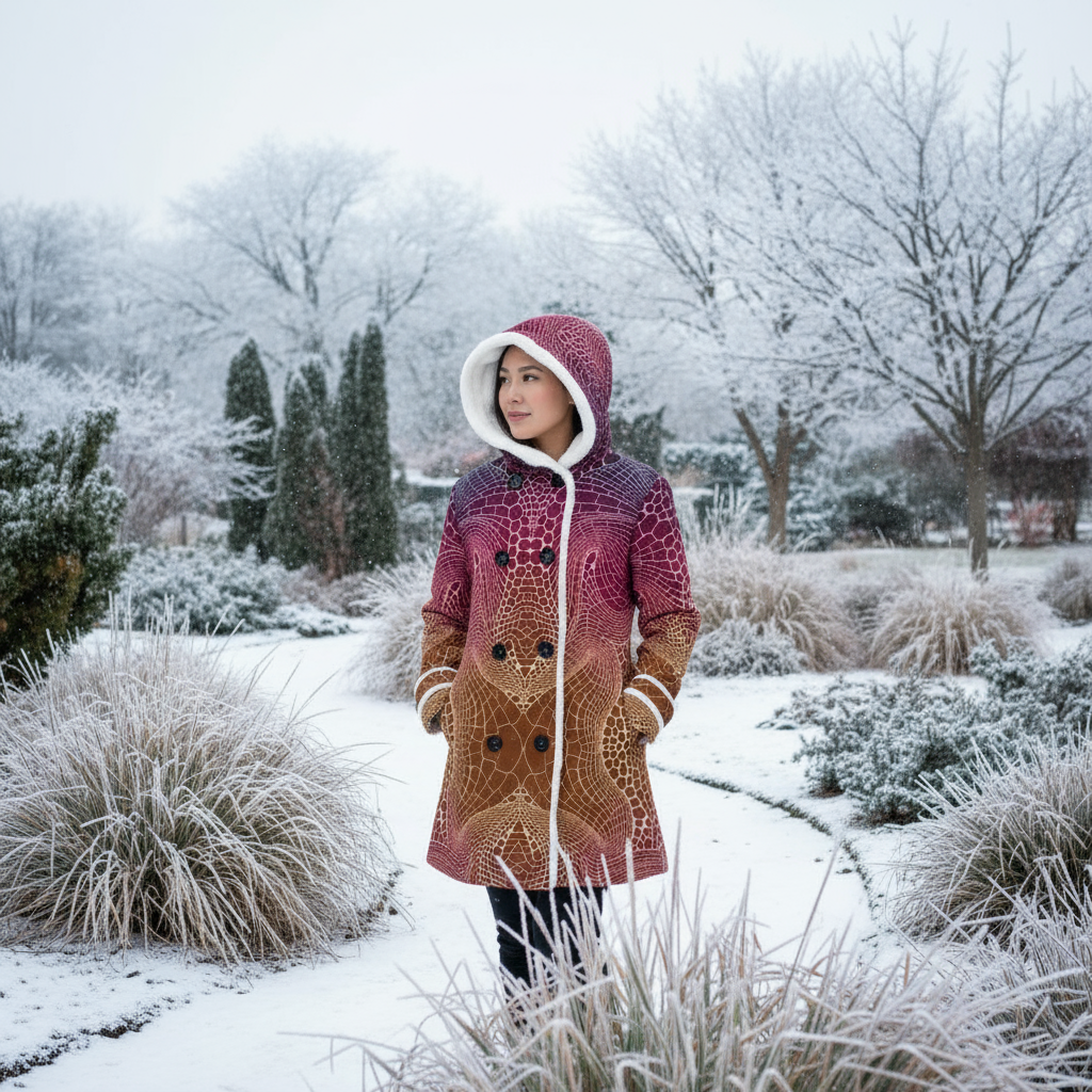 Signs of Life  Sunset Women's Hooded Double-Breasted Winter Coat With Fleece