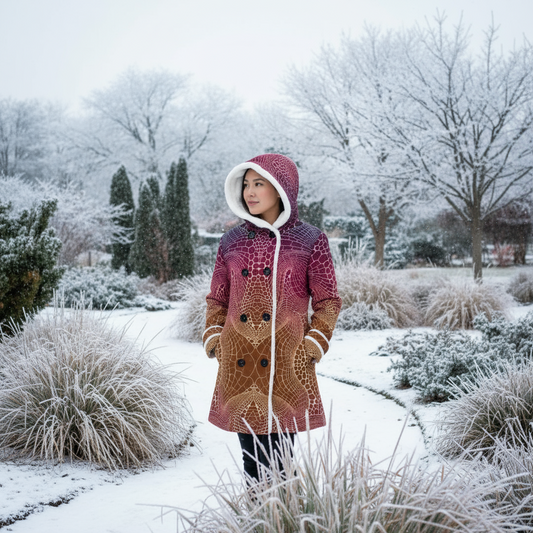 Signs of Life  Sunset Women's Hooded Double-Breasted Winter Coat With Fleece