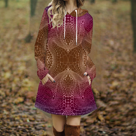 Signs of Life Sunset All-Over Print Women's Longline Hoodie Dress
