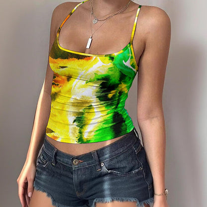 Swept Away Inverted All-Over Print Women's Spaghetti Strap Tank Top
