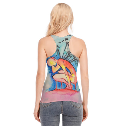 Pins and Needles All-Over Print Women's Racer Vest | 190GSM Cotton
