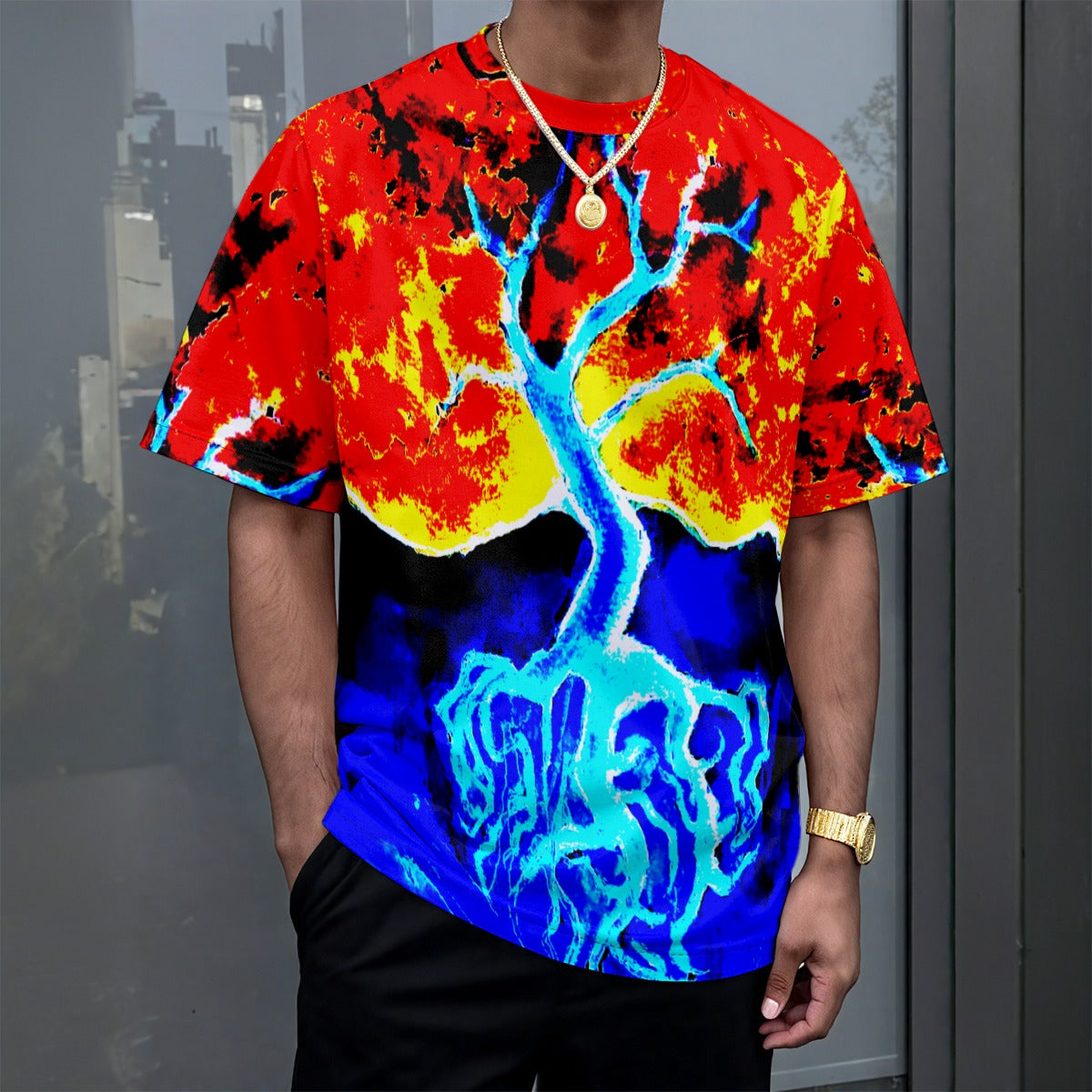Fire and Ice  Drop-shoulder T-shirt|180GSM