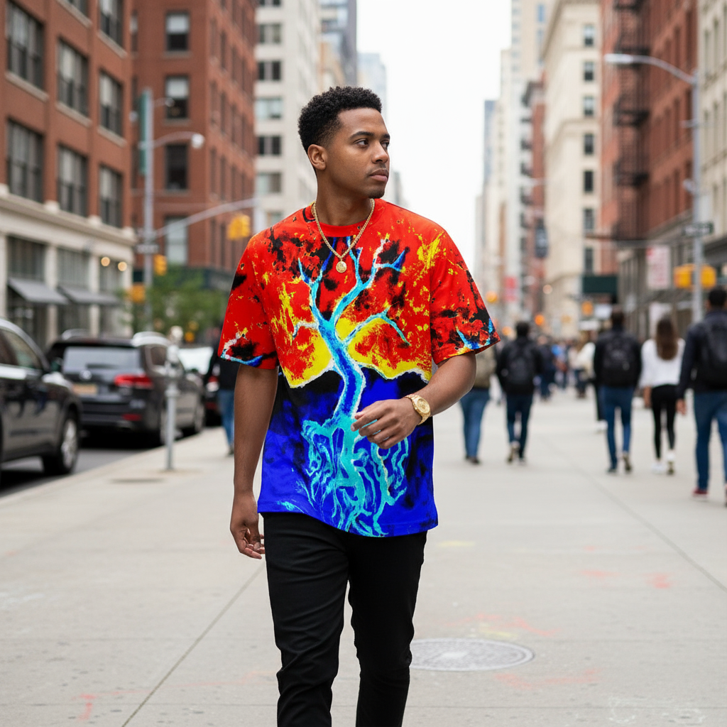 Fire and Ice  Drop-shoulder T-shirt|180GSM