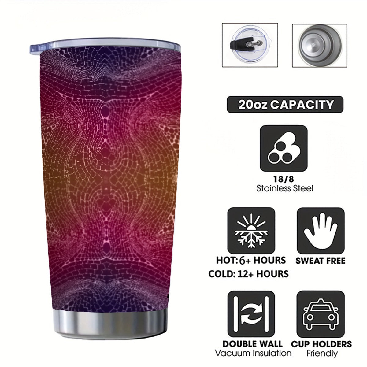 Signs of Life Sunset Custom 20OZ Tumbler With Sliding Lid For The USA