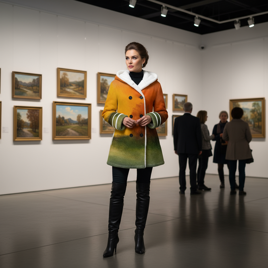 Heart of Autumn Women's Hooded Double-Breasted Winter Coat With Fleece