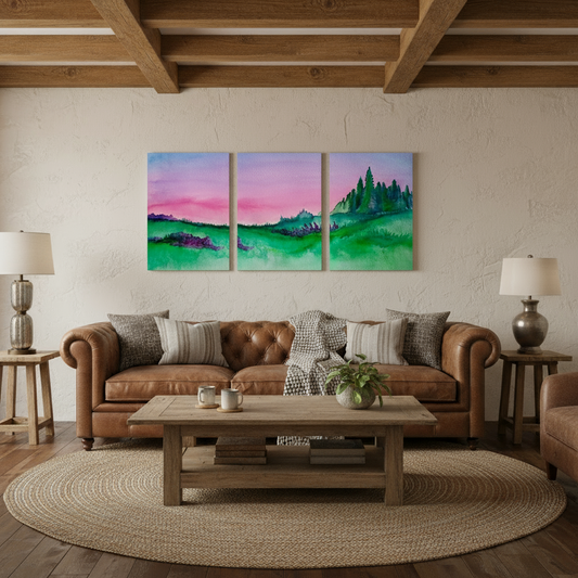 Lost in Bliss Framed Three-Piece Mural For The USA 2:3