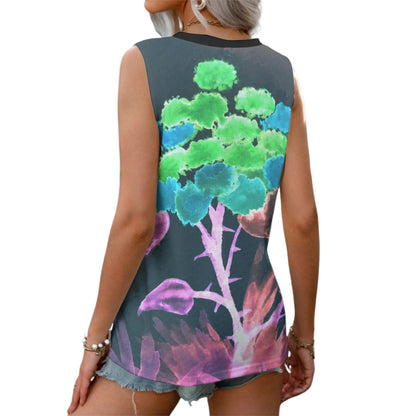 Morning Bloom Inverted All-Over Print Women's Sports Vest|180GSM COTTON