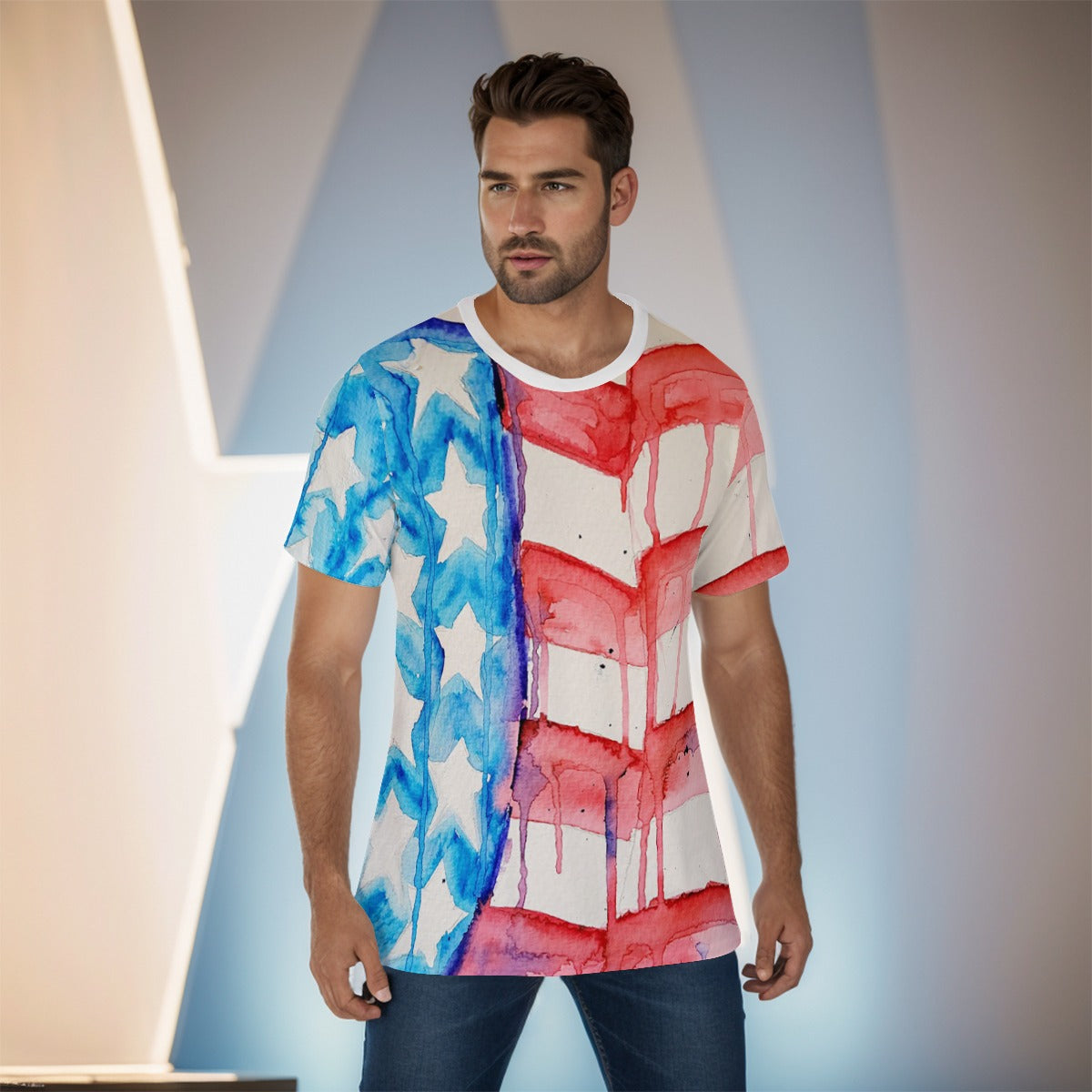 Old Glory All-Over Print Men's O-Neck T-Shirt