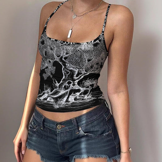 Haunted Tree All-Over Print Women's Spaghetti Strap Tank Top