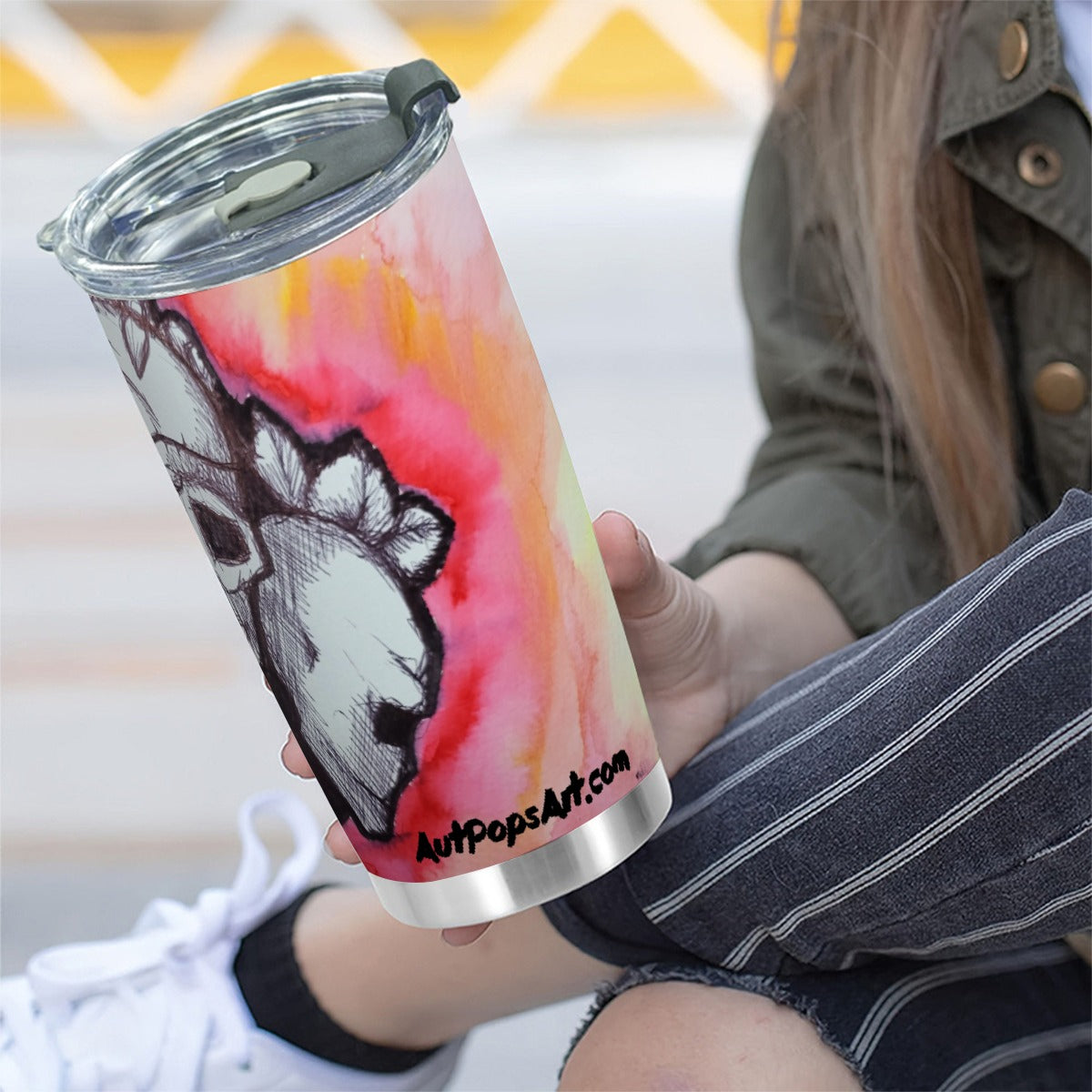 Skullz Custom 20OZ Tumbler With Sliding Lid For The USA