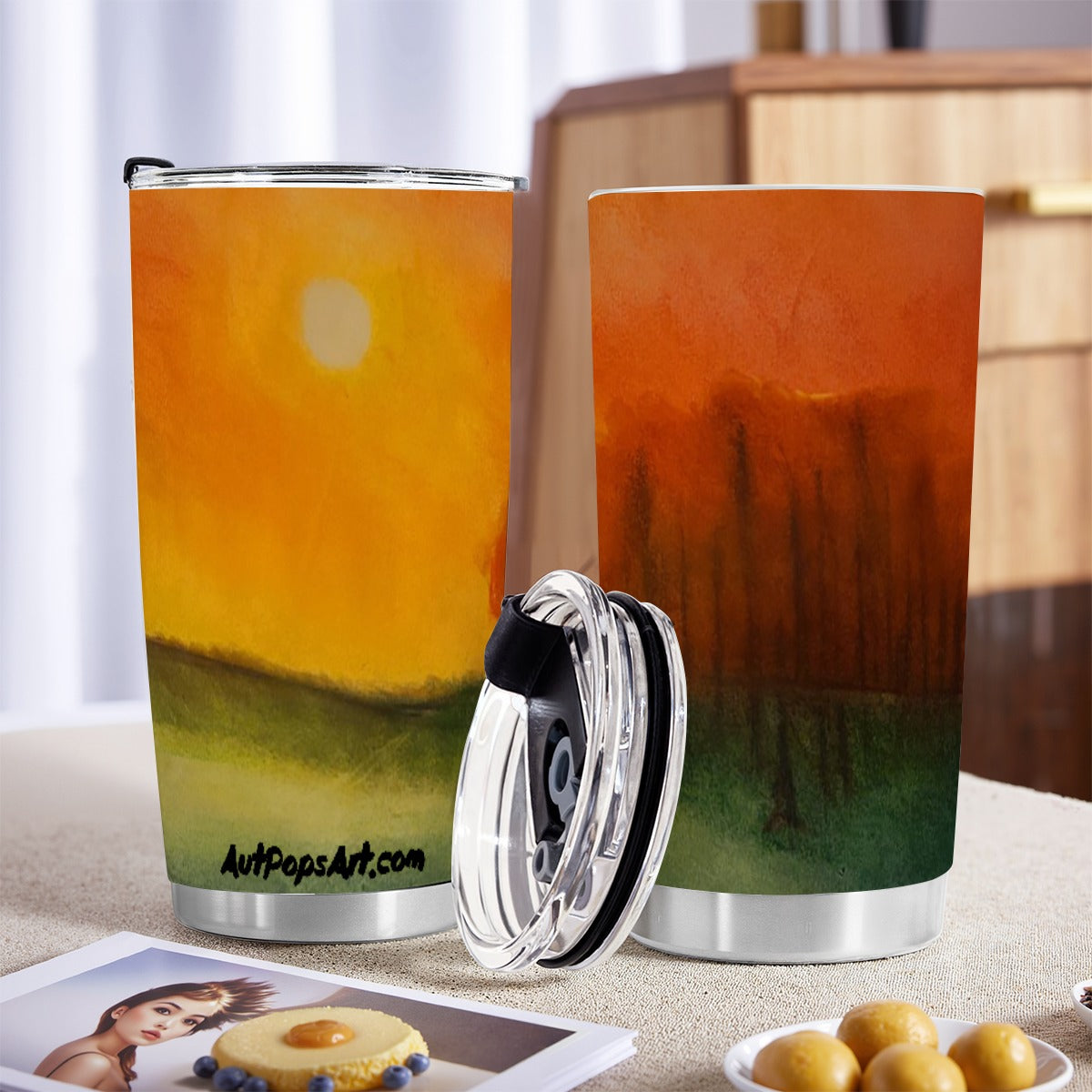 Heart of Autumn Custom 20OZ Tumbler With Sliding Lid For The USA