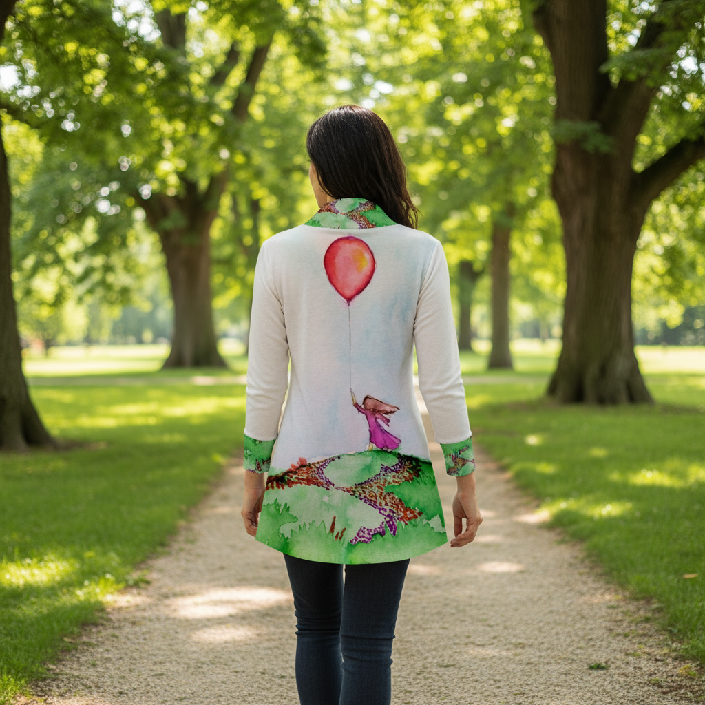 The Dream All-Over Print Women's Draped Long Sleeve Top