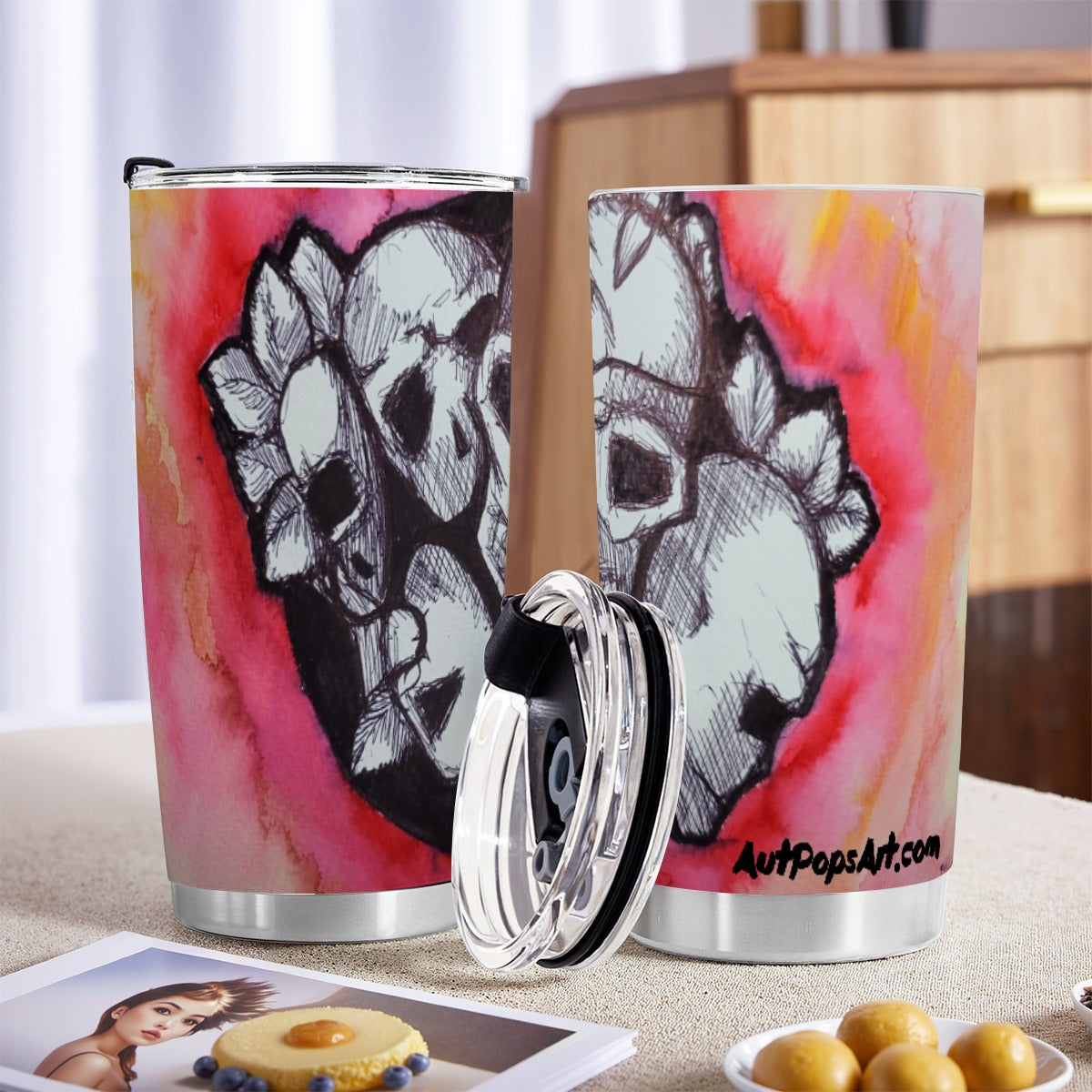 Skullz Custom 20OZ Tumbler With Sliding Lid For The USA