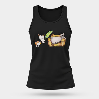 Pop's Critters Berta and Pete Women's Comfortable and Breathable Sports Tank Top For The USA|180GSM Front DTF