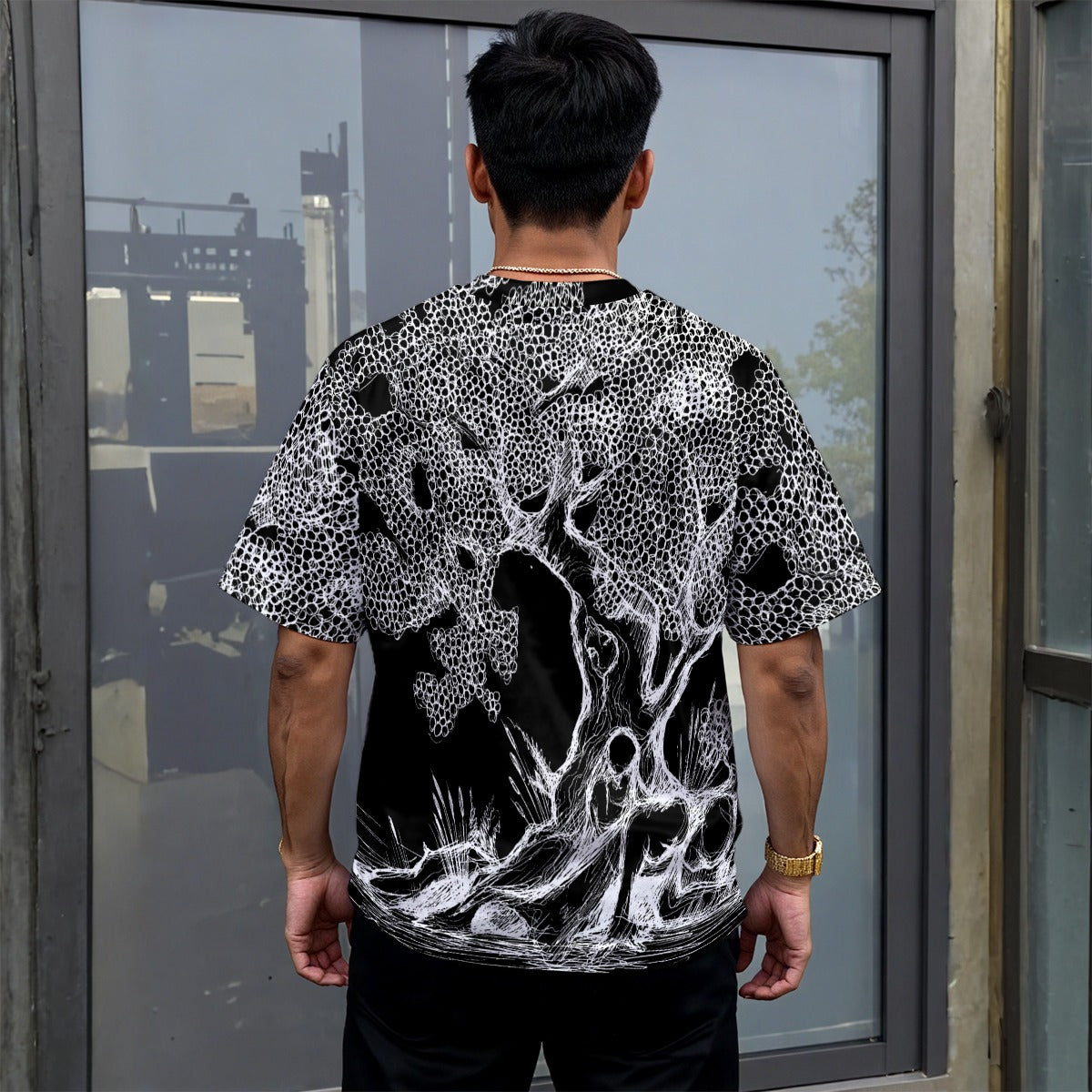 Haunted Tree Drop-shoulder T-shirt|180GSM