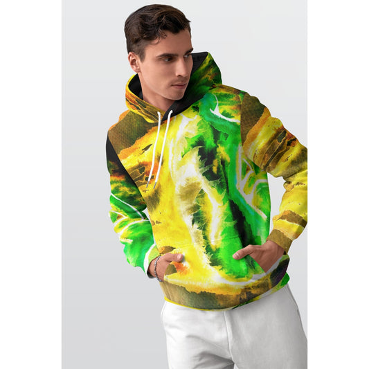 Swept Away Inverted All-Over Print Men's Thicken Pullover Hoodie