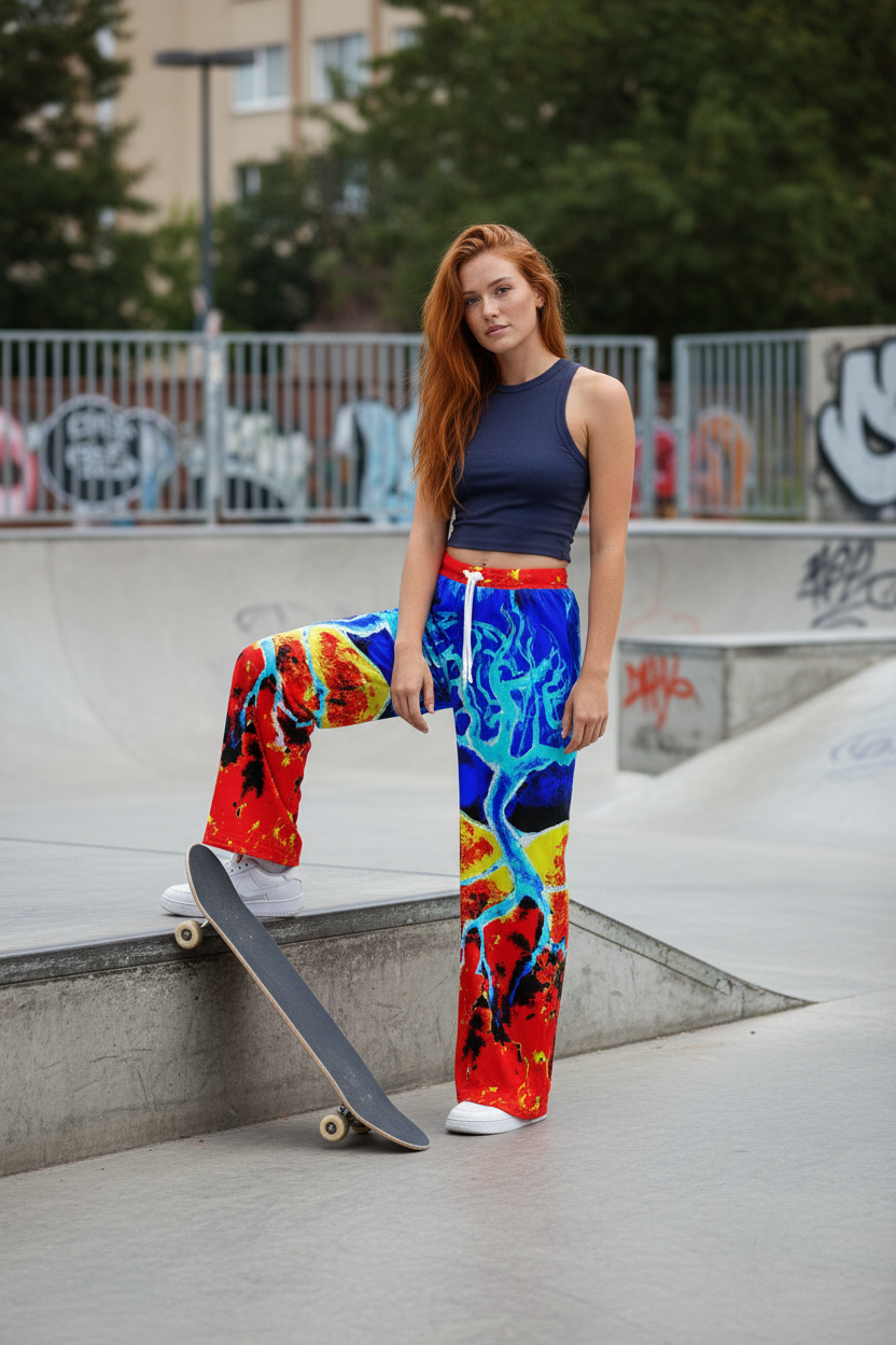 Fire and Ice All-Over Print Women's Casual Pants