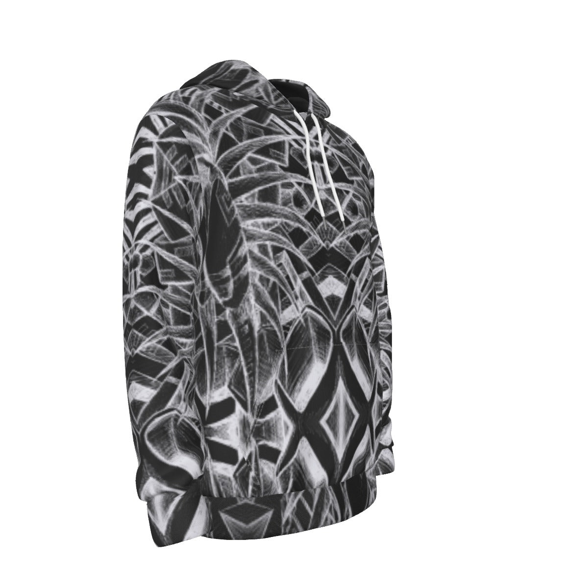 Inverted Sketch All-Over Print Men's Pullover Hoodie