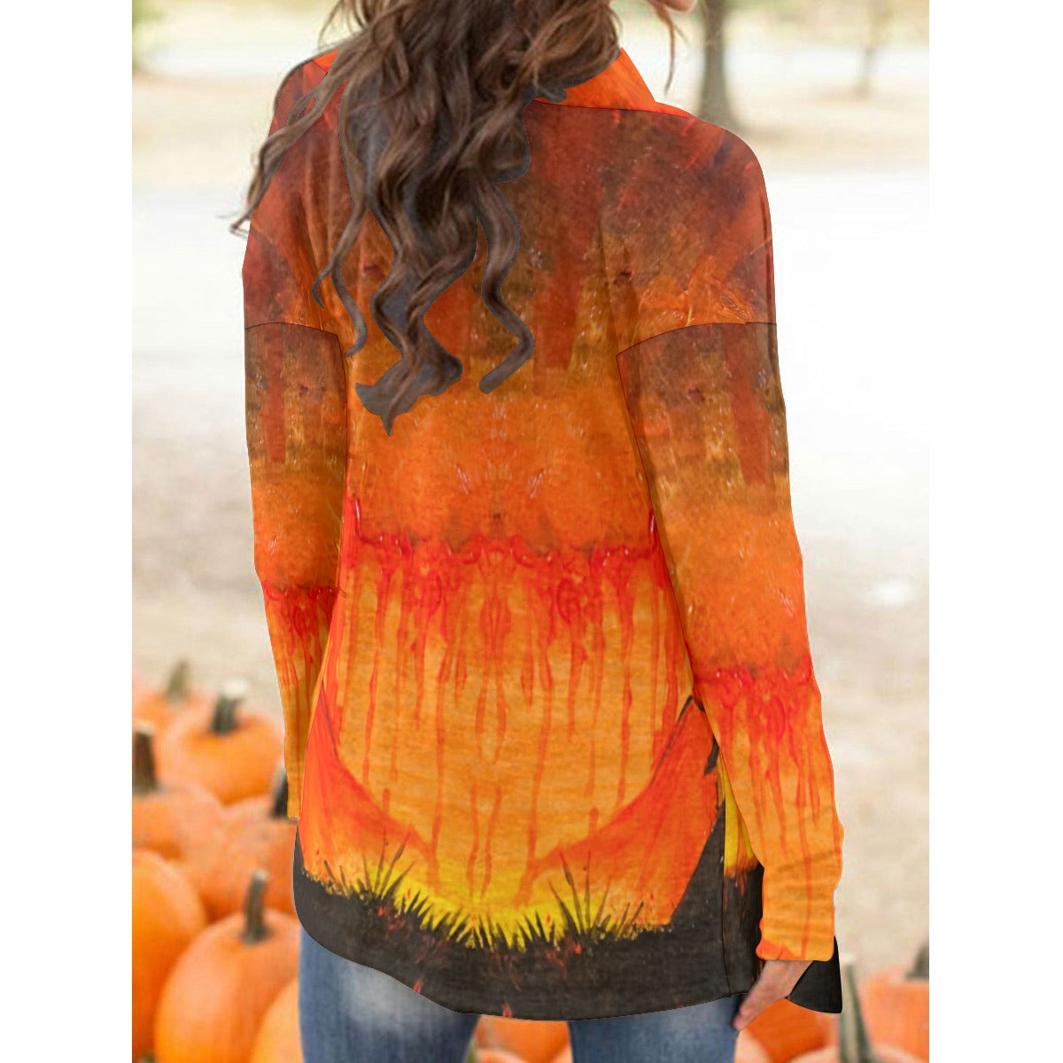 Guiding Hand All-Over Print Women's Cardigan With Long Sleeve