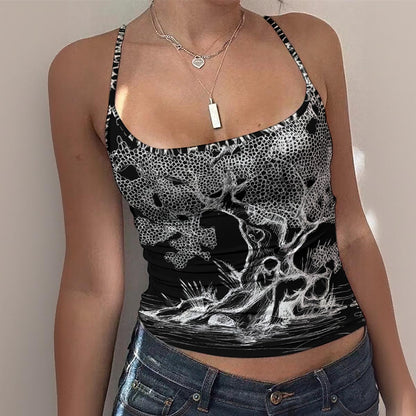 The Fallen Tree All-Over Print Women's Spaghetti Strap Tank Top