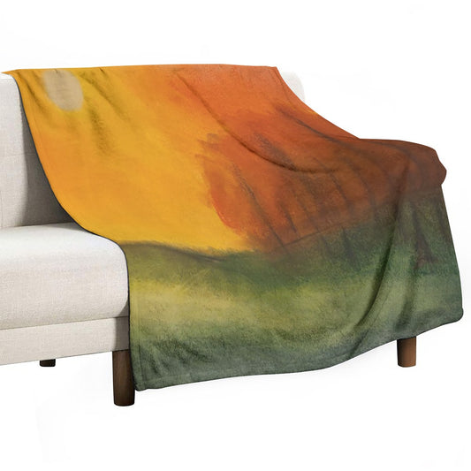 Heart of Autumn Single-Side Printing Flannel Blanket