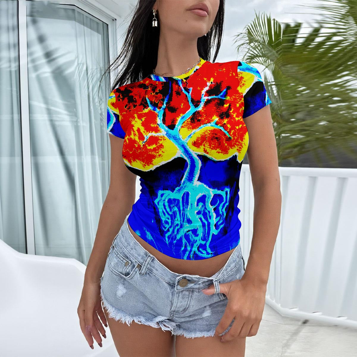 Fire and Ice All-Over Print Women's Slim-Fit T-shirt