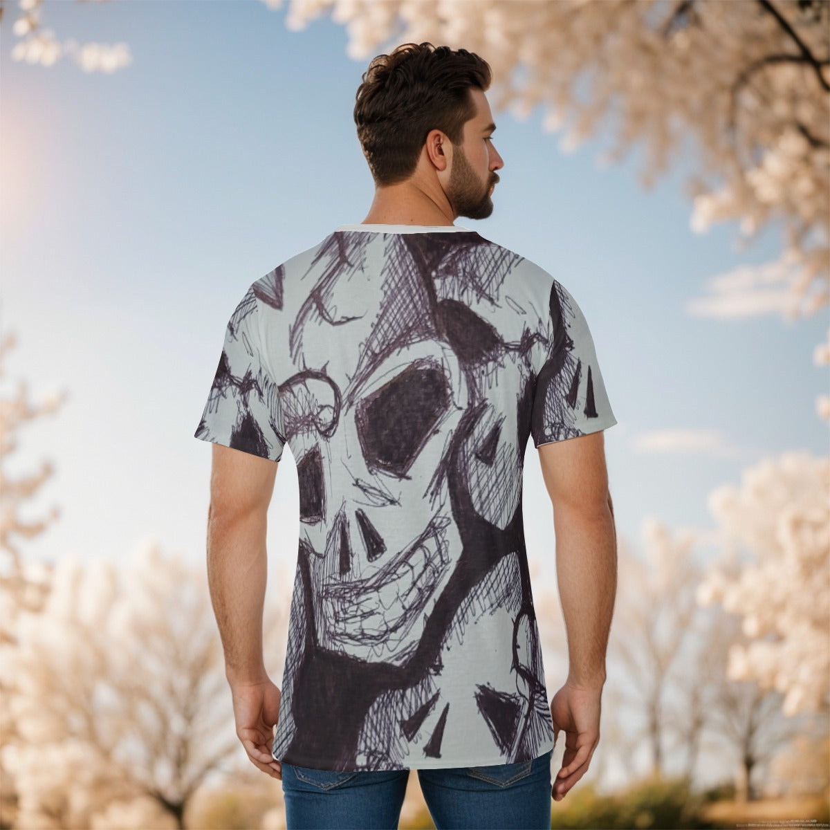 Skulls All-Over Print Men's O-Neck T-Shirt