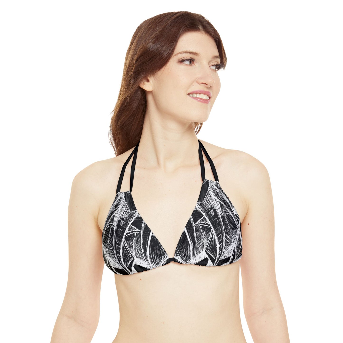 Inverted Sketch Strappy Bikini Set