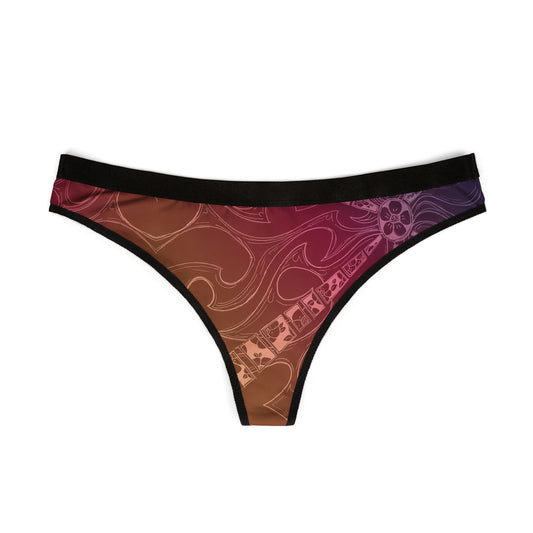 Flower Sketch Rose Women's Thongs (AOP)