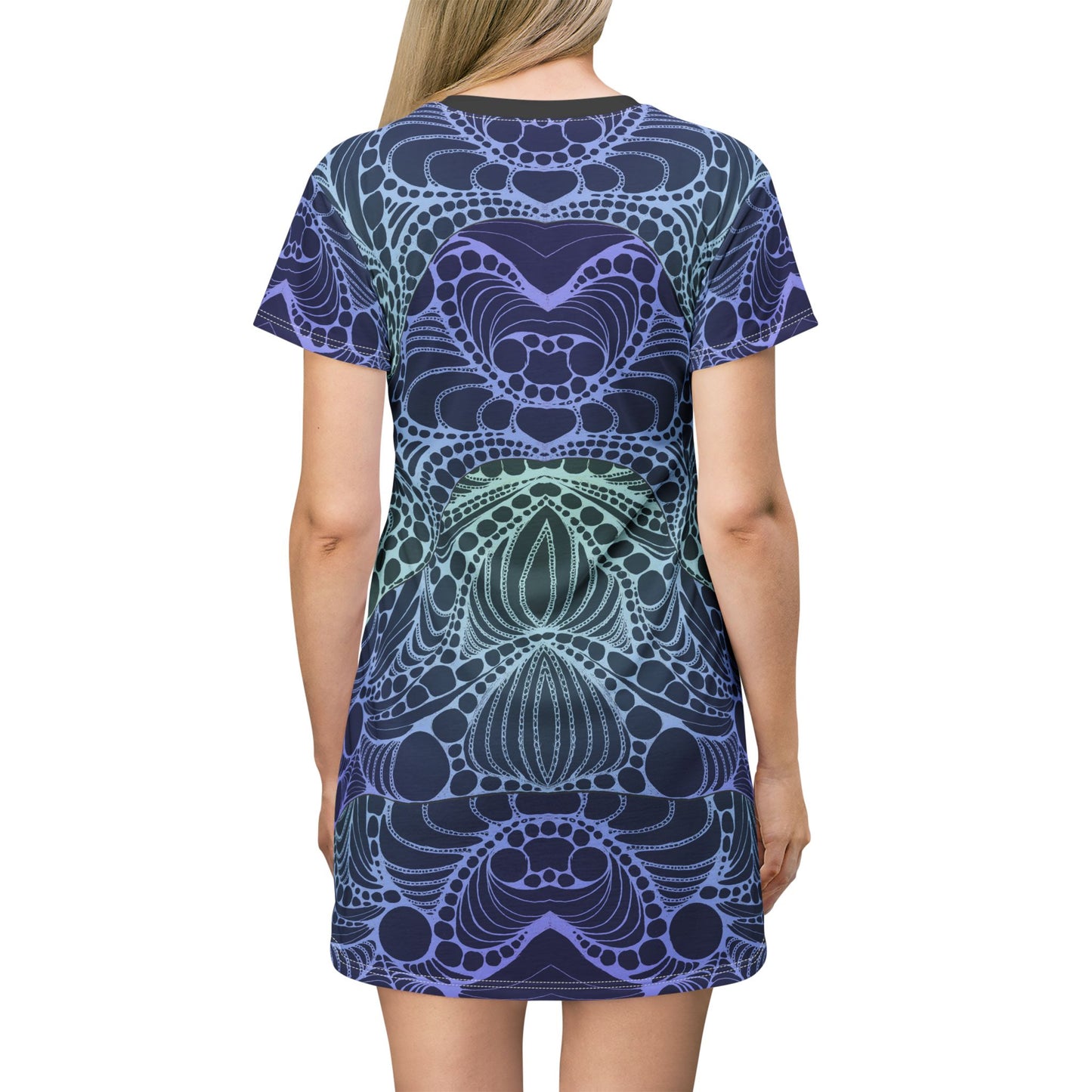 New Wave Ocean Blue T-Shirt Dress