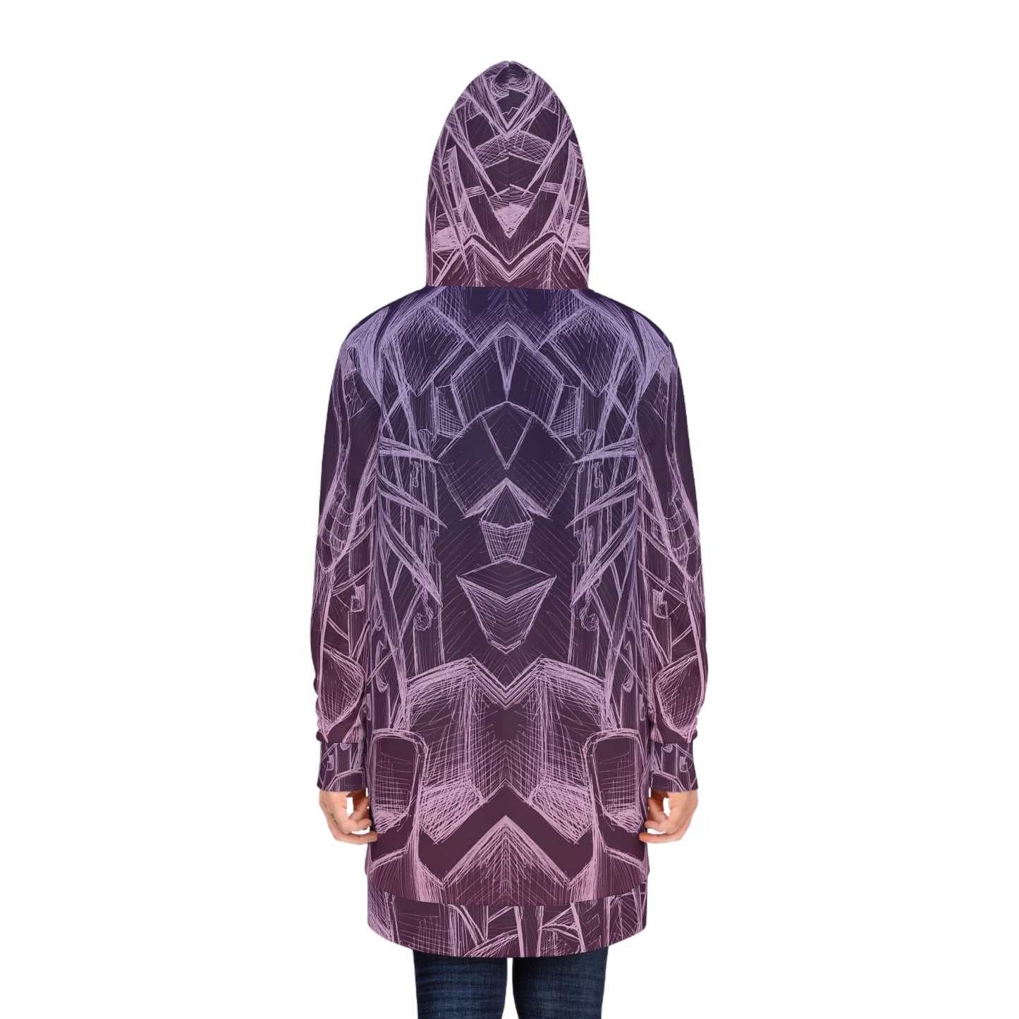 Inverted Sketch Orchid Bloom Women's Hoodie Dress