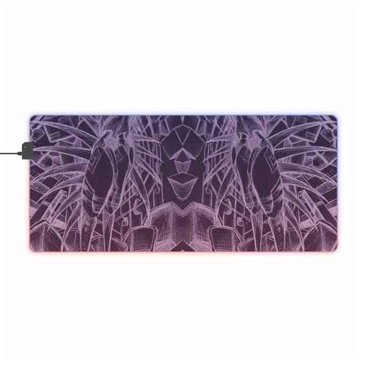 Inverted Sketch Orchid Bloom LED Gaming Mouse Pad