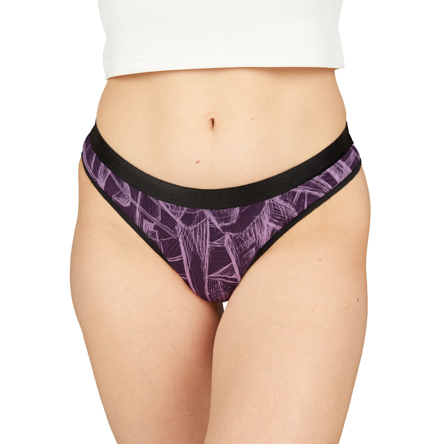 Inverted Sketch Orchid Bloom Women's Thongs