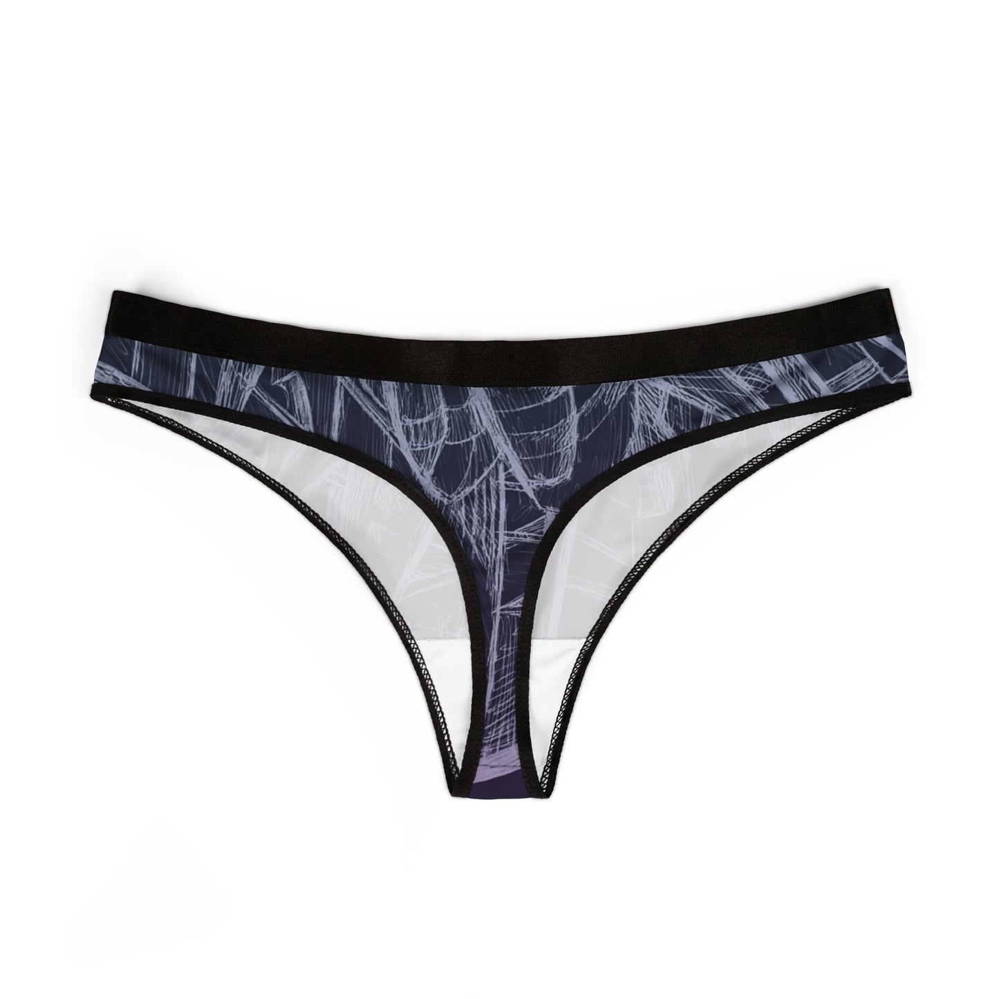 Inverted sketch Midnight Blue Women's Thongs