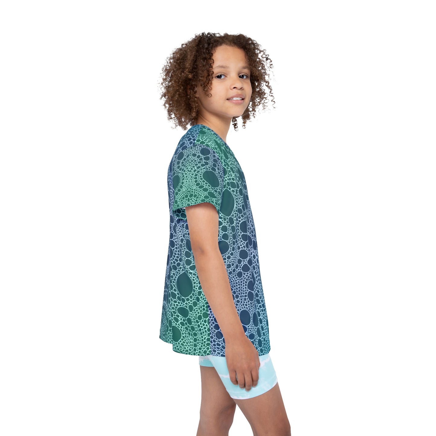 Lost In Circles Ocean Blue Kids Sports Jersey (AOP)