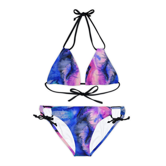 Swept Away Strappy Bikini Set (AOP)